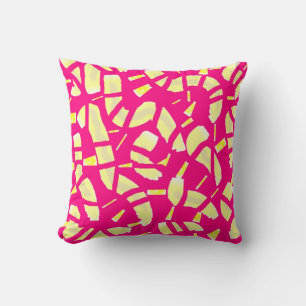 Coussin Crème rose et motif citron pâle