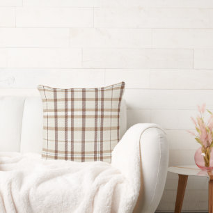 Coussin Crème Tons Terre Conception de plaid neutre