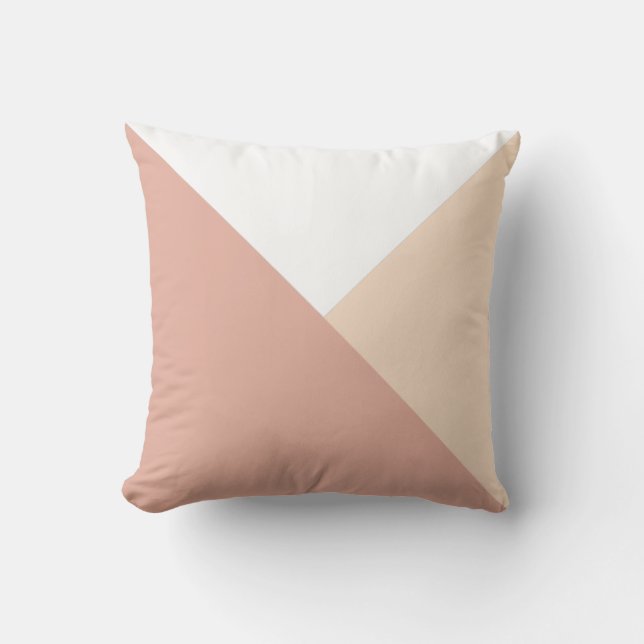 Coussin Crémeuse Pastel moderne à deux tons géométrique (Recto)