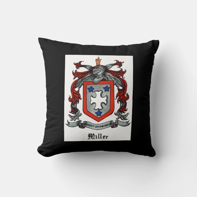 Coussin Crest de la famille Miller THROW PILLOW (Recto)