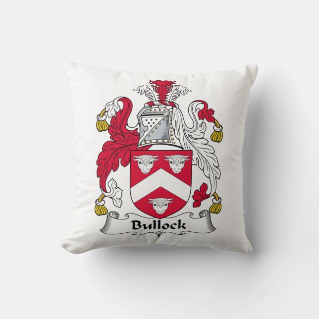 Coussin Crête de famille de Bullock (Recto)