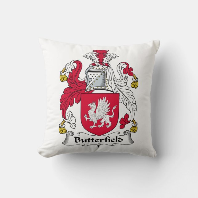 Coussin Crête de famille de Butterfield (Recto)