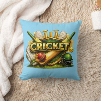 Coussin Cricket Gold Emblem Sport Inspired Throw Pillow
