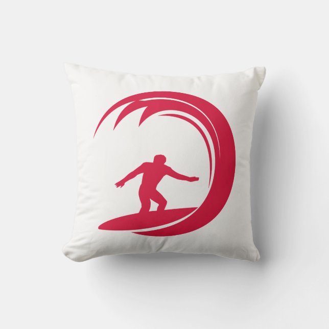Coussin Crimson Red Surfing (Recto)