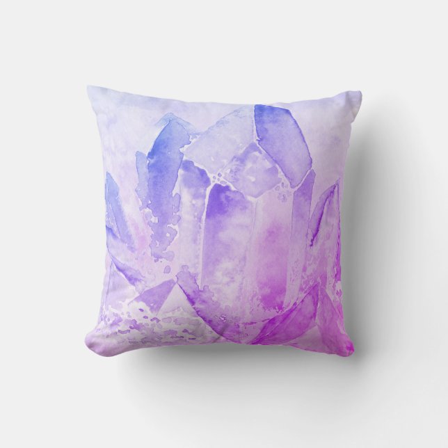 Coussin Cristal gai d'améthyste de Faux d'amusement de *~* (Recto)