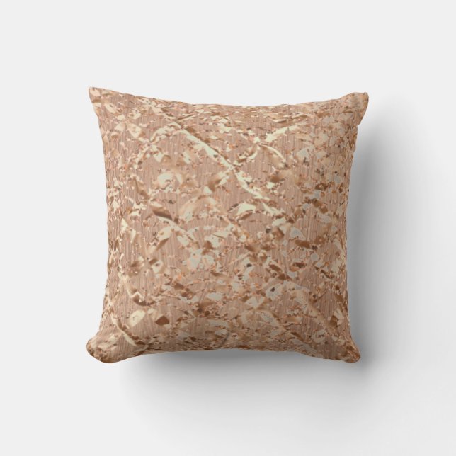 Coussin Cristaux métalliques Rose Gold Maquillage Sparkly  (Recto)