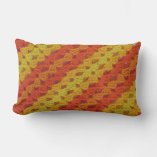 Coussin - Crochet - Coques orange et jaune