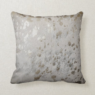 Coussin Crochet d'argent Impression de pousses métalliques