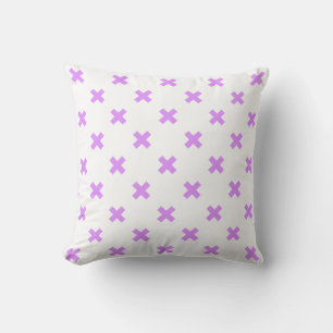 Coussin Crochets Lilac sur blanc