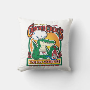 Coussin Crocodile Cajun créole Mardi Gras