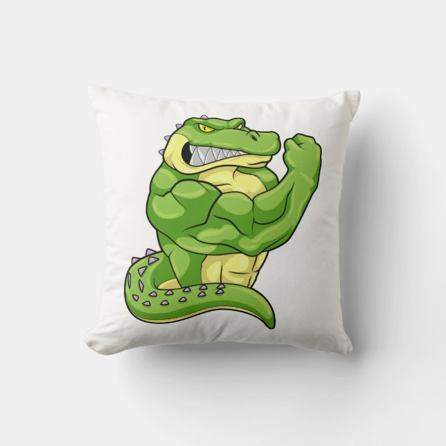 Coussin Crocodile comme Bodybuilder & grands Muscles (Recto)
