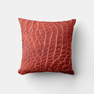 Coussin Crocodile texture cuir