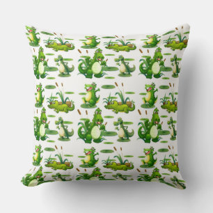 Coussin Crocodiles Dans L'Étang