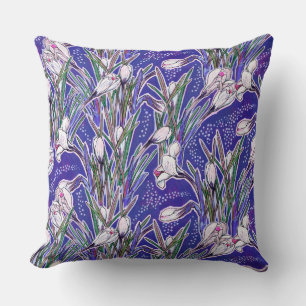 Coussin Crocus, motifs floraux, belles fleurs printanières