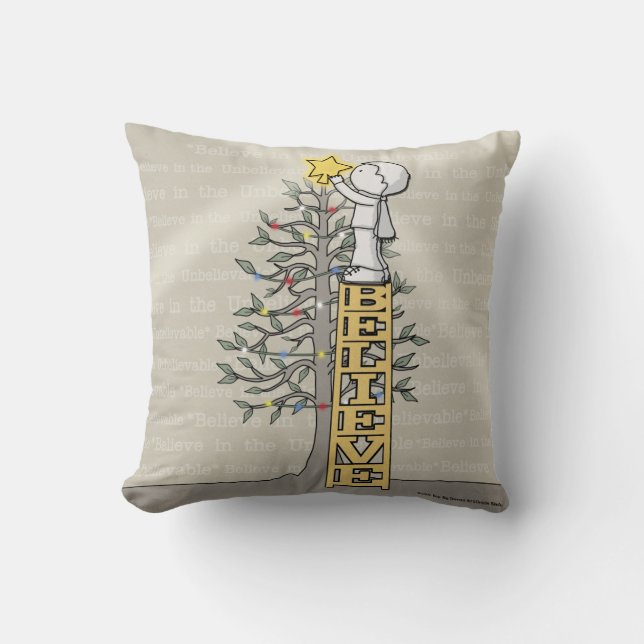 Coussin Croire échelle - Arbre de Noël (Recto)