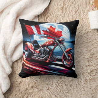 Coussin Croisière en moto canadienne sous pleine lune