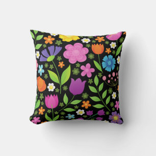 Coussin Croissance Fleurs Positives Colorées