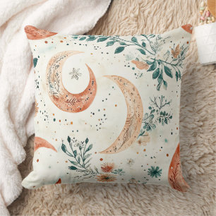 Coussin Croissant de Lune Céleste Botanique Bohème