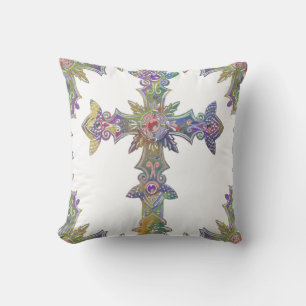 Coussin Croix aux couleurs de la fierté 