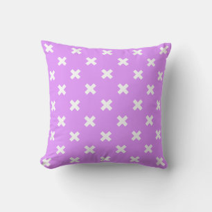 Coussin Croix blanches sur lilas