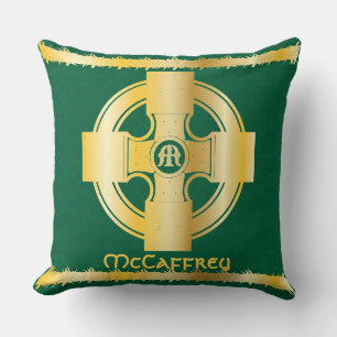 Coussin Croix celtique et lettre de noeud M Monogramme et