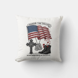 Coussin Croix Mémorielle Patriotique Bottes Chemise Drapea