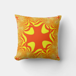 Coussin Croix orange soleil
