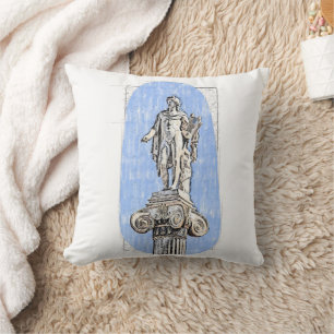 Coussin Croquis aquarelle de la statue d'Apollon