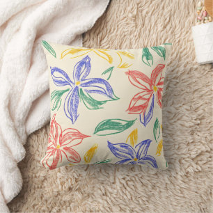 Coussin Croquis de Fleur Sauvage Vintage (8)