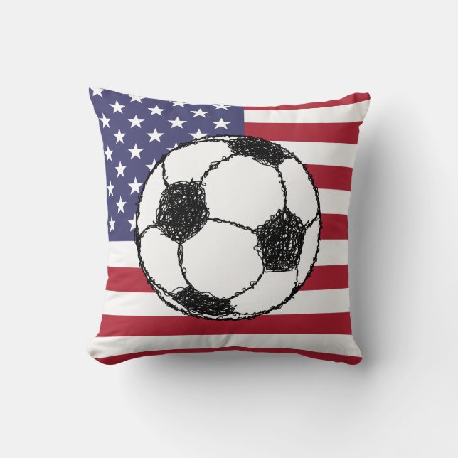 Coussin Croquis de football américain (Recto)