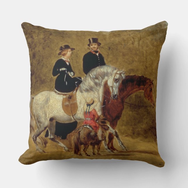 Coussin Croquis de la Reine Victoria, prince époux et HRH (Recto)