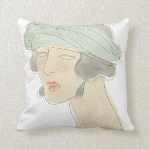 Coussin Croquis de mode d'aileron - portrait