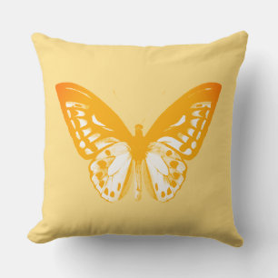 Coussin Croquis de papillon, corail orange