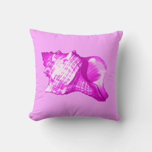 Coussin Croquis en coquille de conque - teintes orchidées