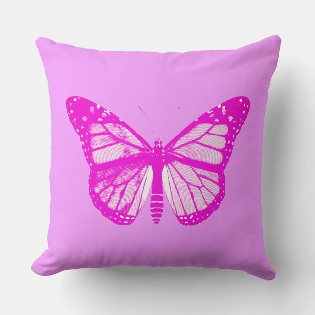 Coussin Croquis papillon, rose orchidée (Recto)