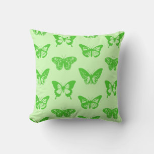 Coussin Croquis papillon, vert citron