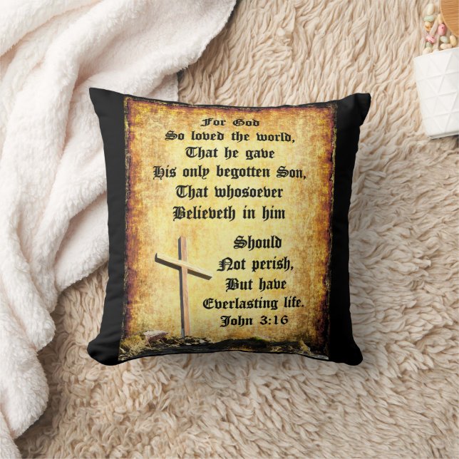 Coussin Cross & Manger avec John 3vs16 (Couverture)