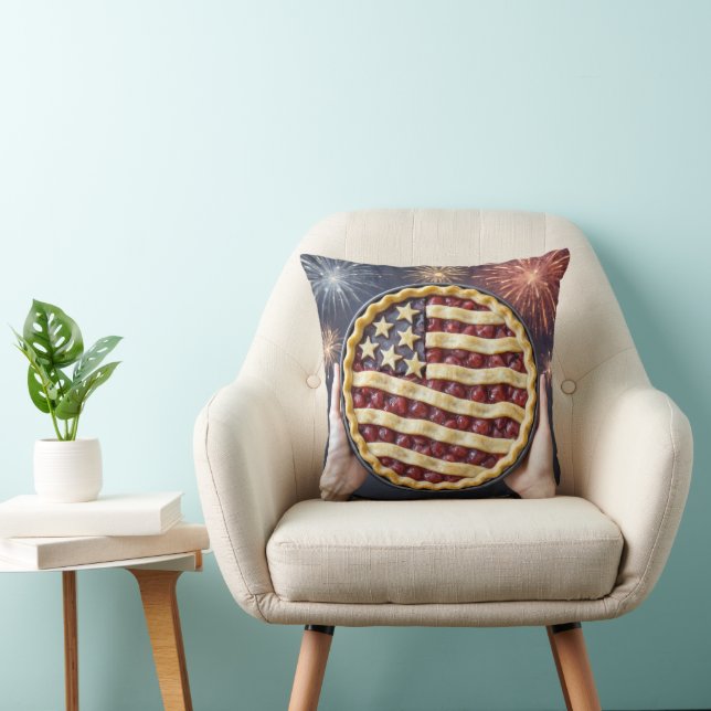Coussin Croûte de drapeau américain sur une tarte aux ceri (Chaise)