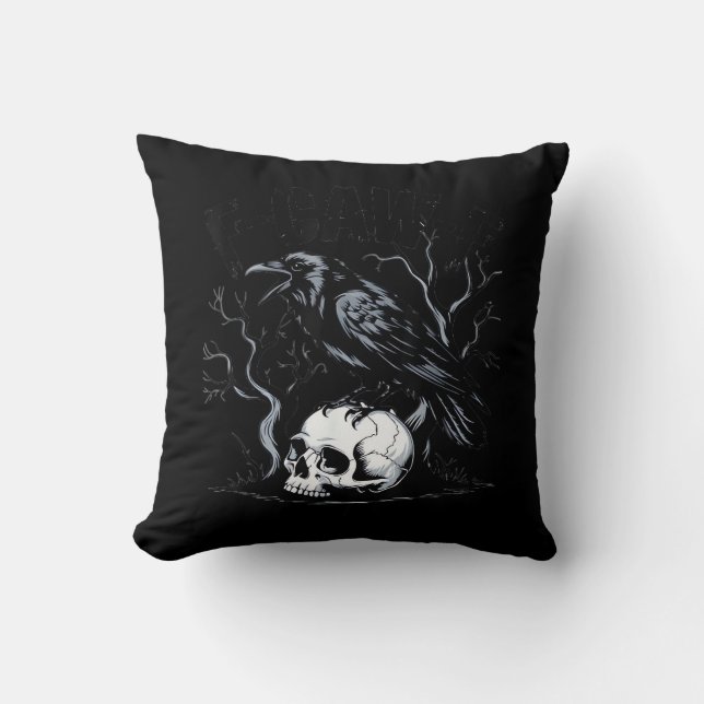 Coussin Crow, F-Caw-F Funny Bird Moon Gothic Adult Humor (Recto)
