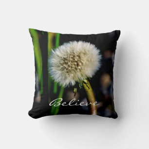 Coussin Croyez, faites un Carré floral de Dandelion désiré