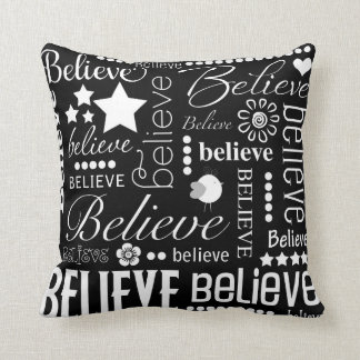 Coussin Croyez la conception des textes d'art de mot