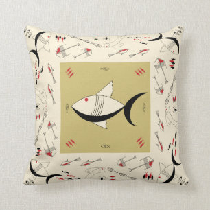 Coussin Cru 200COLORS de POISSONS FABULEUX des années 195