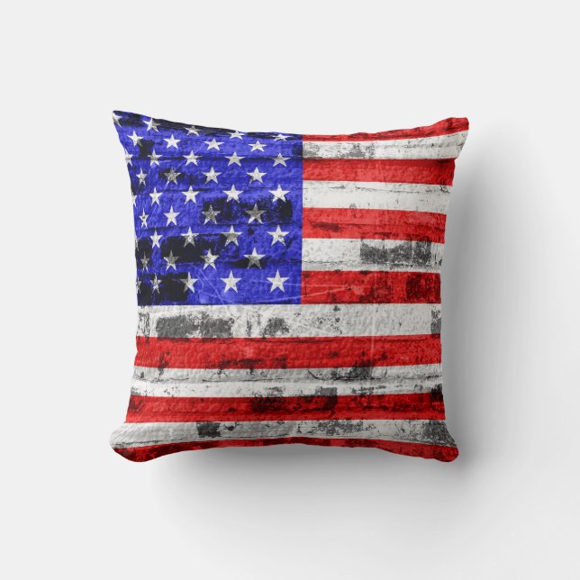Coussin Cru 2 de drapeau américain (Recto)