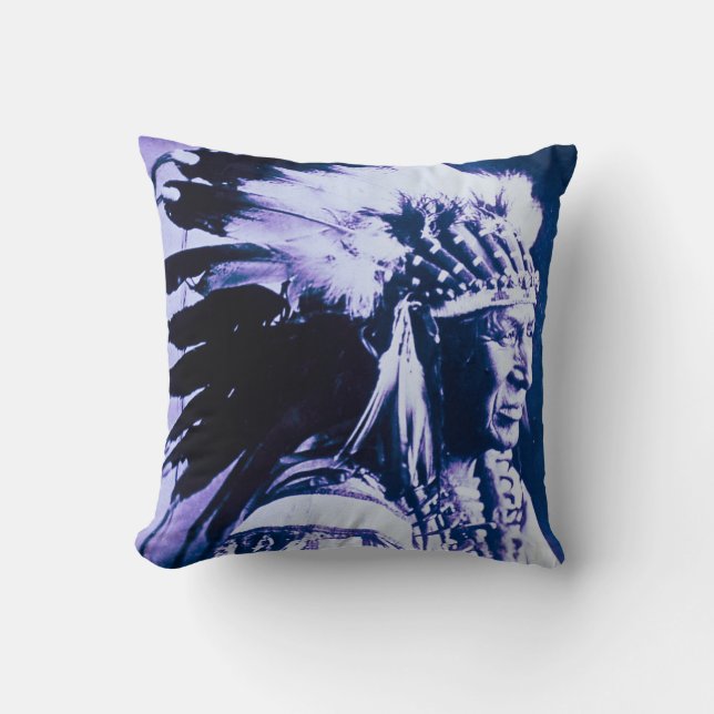 Coussin Cru blanc de chef de Sioux de cygne (Recto)