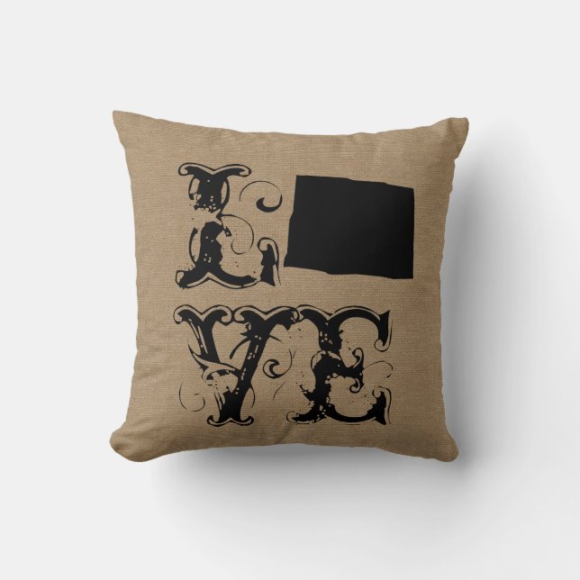 Coussin Cru chic rustique de toile de jute d'état du (Recto)