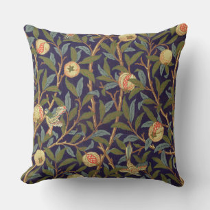 Coussin Cru d'oiseau et de grenade de William Morris