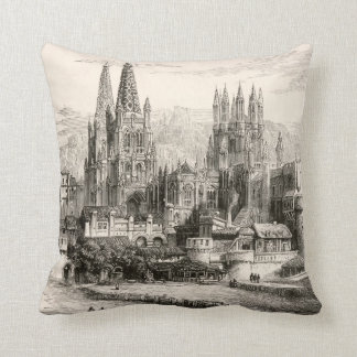 Coussin Cru gothique de flèche de château de l'Espagne de