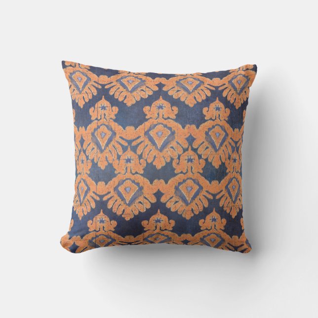 Coussin Cru orange de bohémien de marine de motif du (Recto)