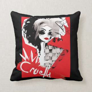 Coussin Cruella| Collage Cruella du modèle de mode
