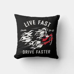 Coussin Cruella de Vil  Live Fast Drive Plus Rapide